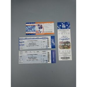 Dodgers, Giants, Padres, Braves Ticket Stubs